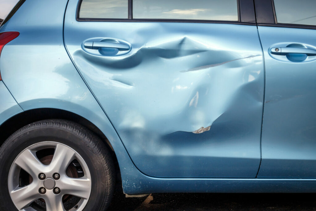 damaged car